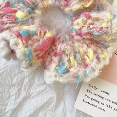 Pastel crochet scrunchie for adding aesthetic flair - Y2k Empire