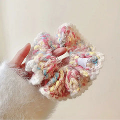 Pastel crochet scrunchie for adding aesthetic flair - Y2k Empire