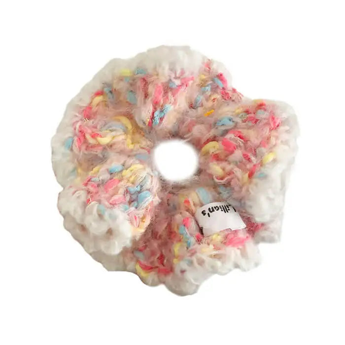 Pastel crochet scrunchie for adding aesthetic flair - Y2k Empire