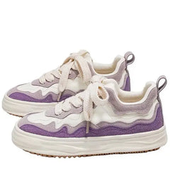 Pastel gradient vegan leather sneakers - sizing info - Y2k Empire