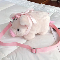 Pig-shaped plush crossbody bag - Y2k Empire