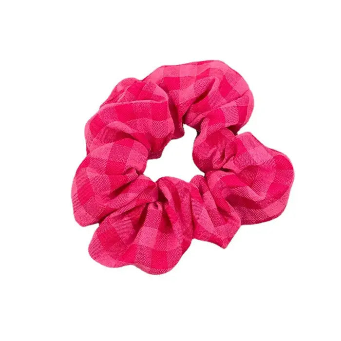 Pink checkered scrunchie - Y2k Empire