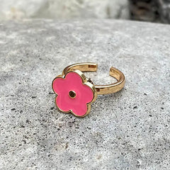 Pink flower anxiety ring - Y2k Empire