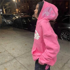 Pink y2k zip hoodie - Y2k Empire