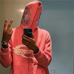 Pink y2k zip hoodie - Y2k Empire