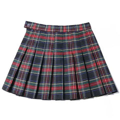 Plaid pleated high waisted mini skirt - Y2k Empire