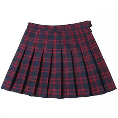 Plaid pleated high waisted mini skirt - Y2k Empire