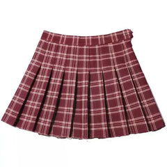 Plaid pleated high waisted mini skirt - Y2k Empire