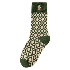 Plant mom aesthetic embroidery socks - free size cotton/polyester - Y2k Empire