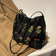 Plant mom aesthetic flower embroidery bag - Y2k Empire