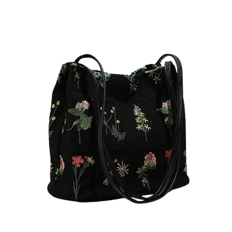 Plant mom aesthetic flower embroidery bag - Y2k Empire