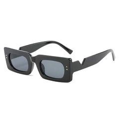 Plastic thick frame tinted sunglasses - Y2k Empire