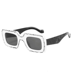 Plastic thick frame tinted sunglasses - Y2k Empire