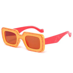 Plastic thick frame tinted sunglasses - Y2k Empire