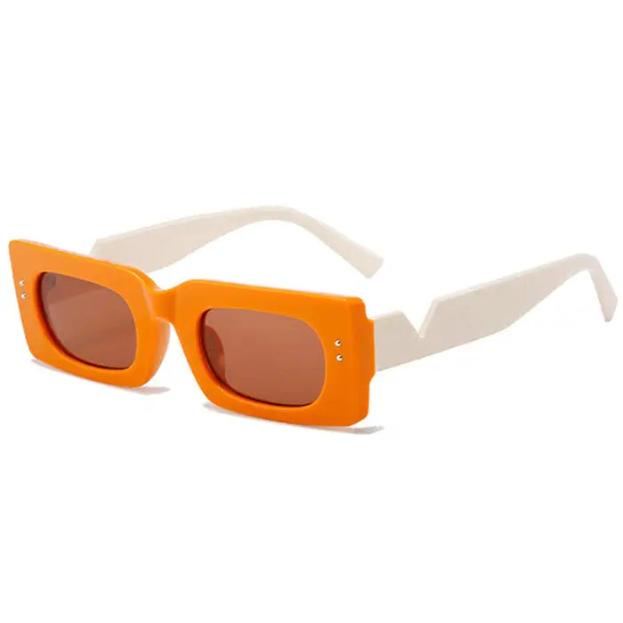 Plastic thick frame tinted sunglasses - Y2k Empire