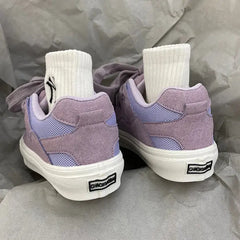 Purple vegan leather skater sneakers - Y2k Empire