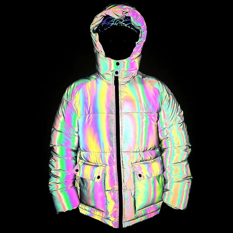 Rainbow y2k puffer jacket - Y2k Empire