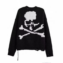 Rebellious y2k skull sweater - Y2k Empire