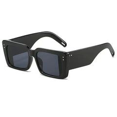 Rectangular thin frame tinted sunglasses - Y2k Empire