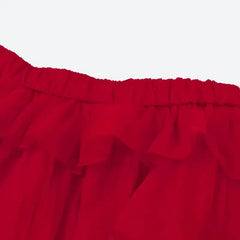 Red mini skirt set with white bow - Y2k Empire