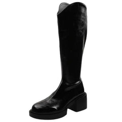 Remember me vegan leather high boots with back zip closures - Y2k Empire