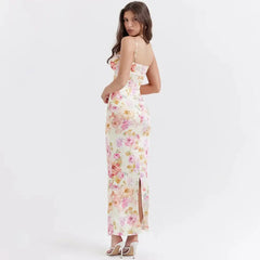 Satin floral print dress - Y2k Empire