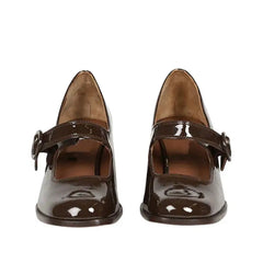 Saturday school vegan leather mary janes - block heel & adjustable buckle - Y2k Empire