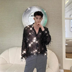 Shimmery sequin sheer shirt - Y2k Empire