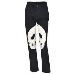 Skull motif y2k jeans - Y2k Empire