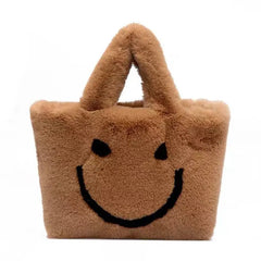 Smiley face fuzzy handbag - Y2k Empire