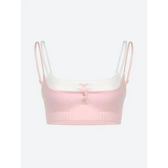 Soft-hued bow crop top - Y2k Empire