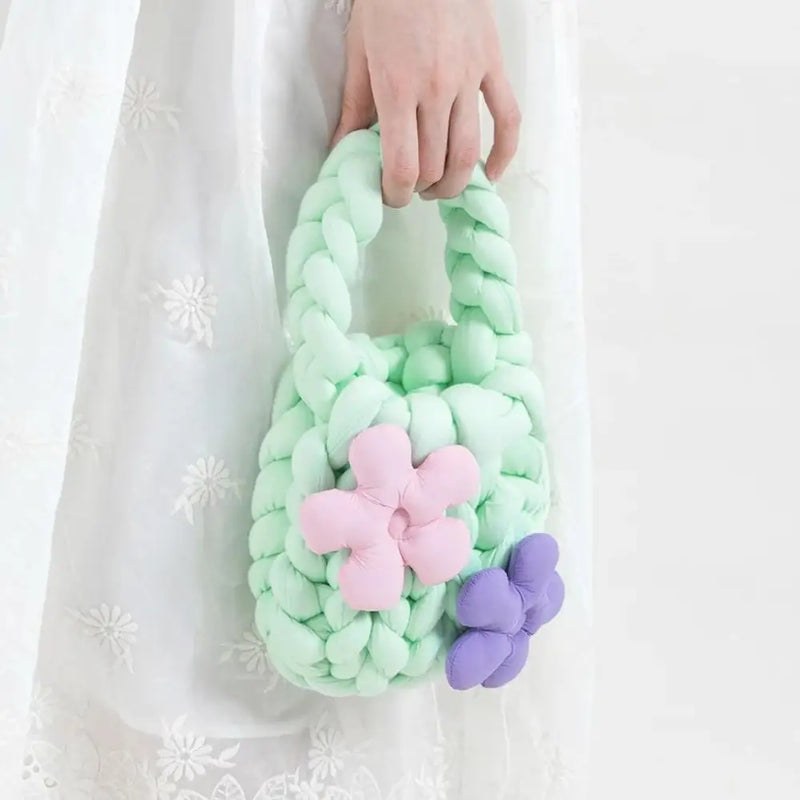 Soft yarn flower handbag - Y2k Empire