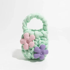 Soft yarn flower handbag - Y2k Empire