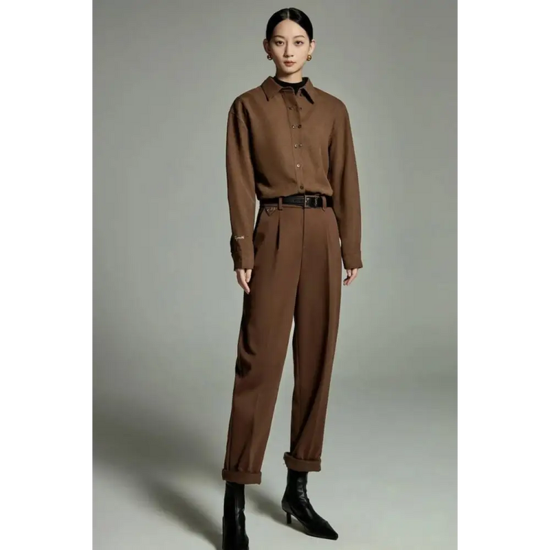 Sophisticated earth-toned pants - Y2k Empire