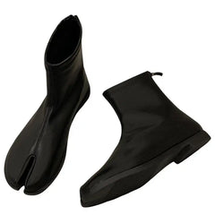 Split toe vegan leather tabi boots - Y2k Empire