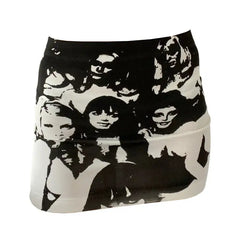 Stretchy low waist downtown girl aesthetic mini skirt - Y2k Empire