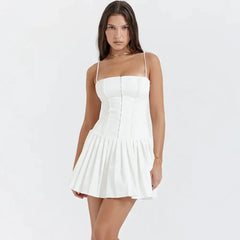 Structured mini dress with corset top and pleated skirt - Y2k Empire