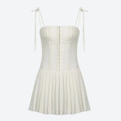 Structured mini dress with corset top and pleated skirt - Y2k Empire