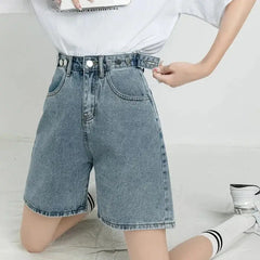 Stylish adjustable waist denim shorts - Y2k Empire