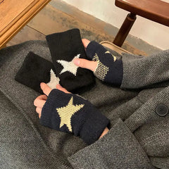 Stylish star knitted fingerless gloves - Y2k Empire