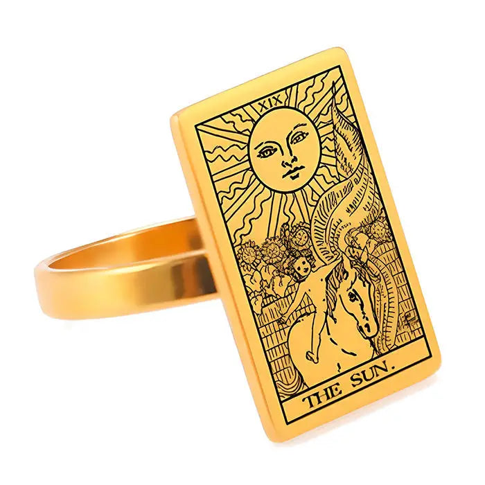 Tarot card stainless steel rings - Y2k Empire