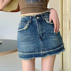 Tassel denim shorts - Y2k Empire