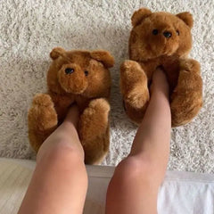 Teddy bear slippers for cozy comfort - Y2k Empire