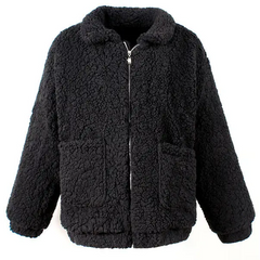 Teddy zip-up jacket - cozy & stylish - Y2k Empire