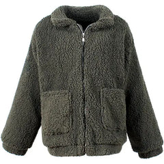 Teddy zip-up jacket - cozy & stylish - Y2k Empire