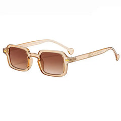 Thin rectangular frame tinted sunglasses - Y2k Empire