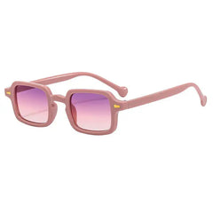 Thin rectangular frame tinted sunglasses - Y2k Empire