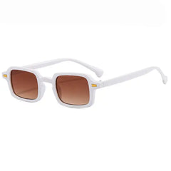 Thin rectangular frame tinted sunglasses - Y2k Empire