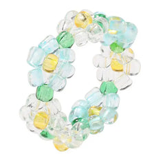 Trendy elastic flower beaded rings - Y2k Empire