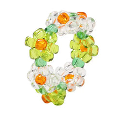 Trendy elastic flower beaded rings - Y2k Empire